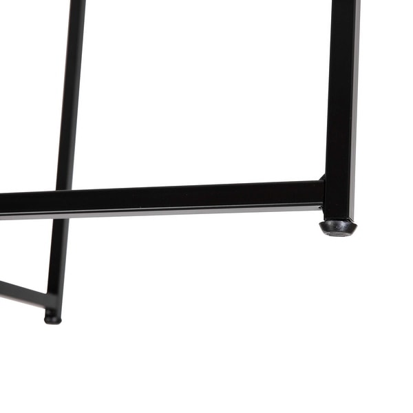 Greenwich Collection Coffee Table with Crisscross Matte Black Frame