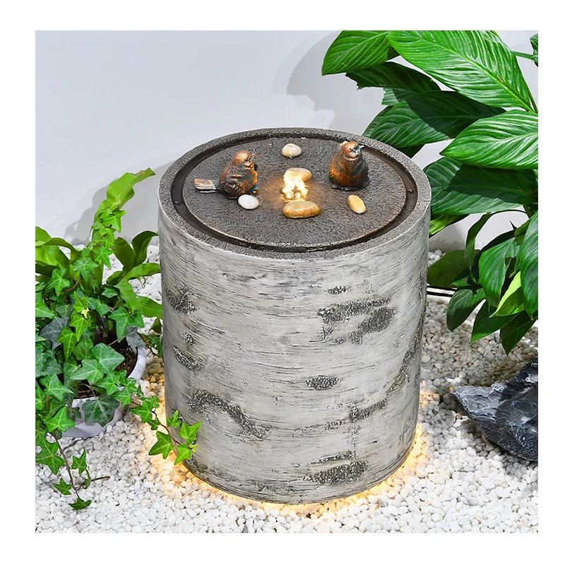 Supplies Crafts Garden Water Fountain With Birds Resin Stream Fountain For Christmas Holiday Gift