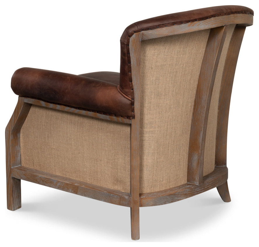 Benjamin Club Chair Brown Leather   Traditional   Armchairs And Accent Chairs   by Sideboards and Things  Houzz