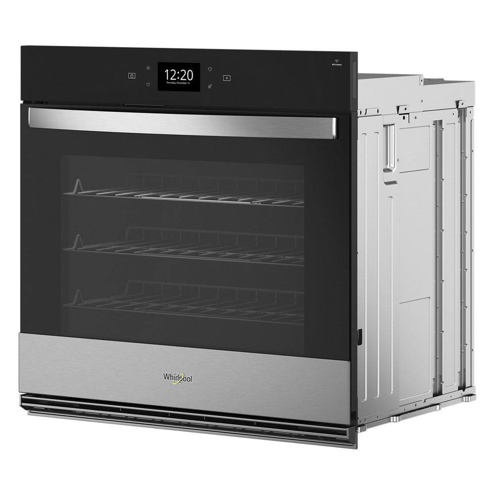 Whirlpool 27 in. Single Electric Wall Oven with True Convection Self-Cleaning in Fingerprint Resistant Stainless Steel WOES7027PZ