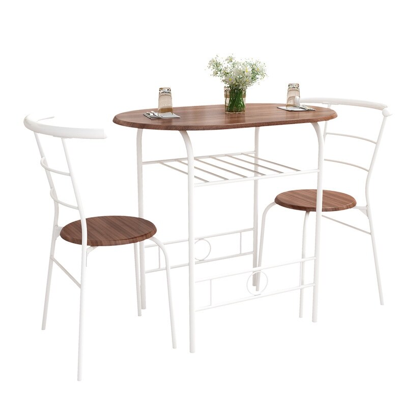 3 Piece Round Bistro Table Set for Small Spaces  Outdoor