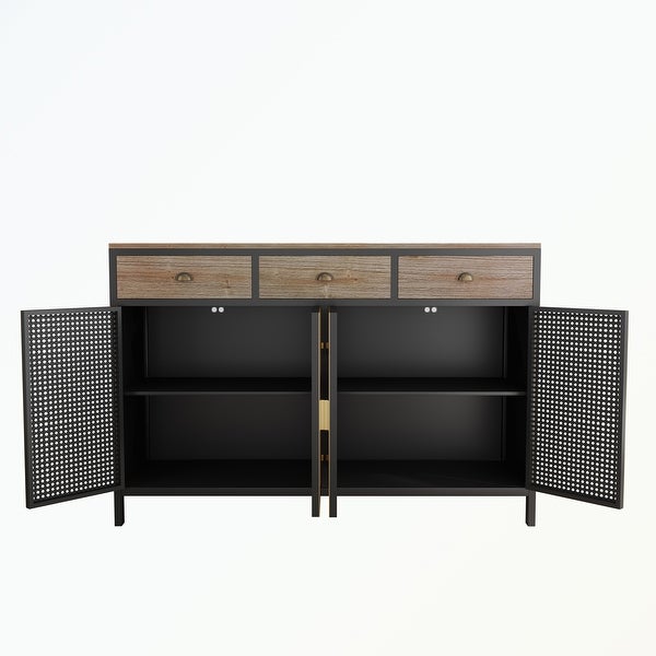 4 Doors Modern Sideboard with 3 Top Drawers