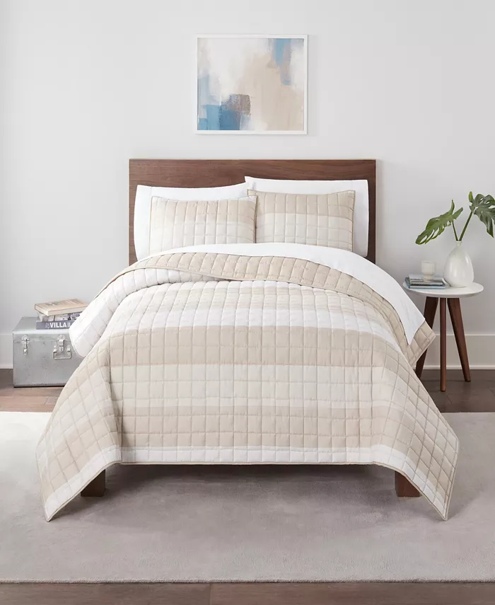 Serta Simply Comfort Billy Textured Stripe Quilt Set Collection