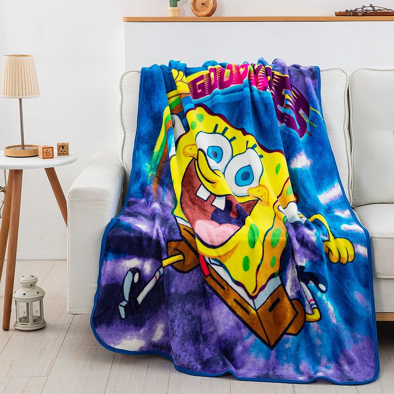 Sponge Bob Tie Dye Ready Silk Touch Throw