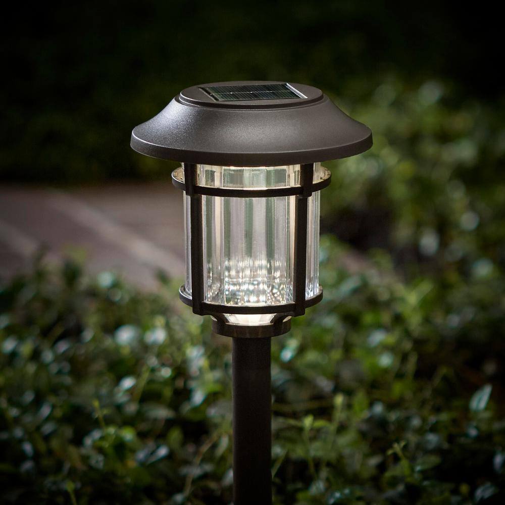 Hampton Bay Bellingrath 10 Lumens Solar Bronze LED Path Light P3100-01-12