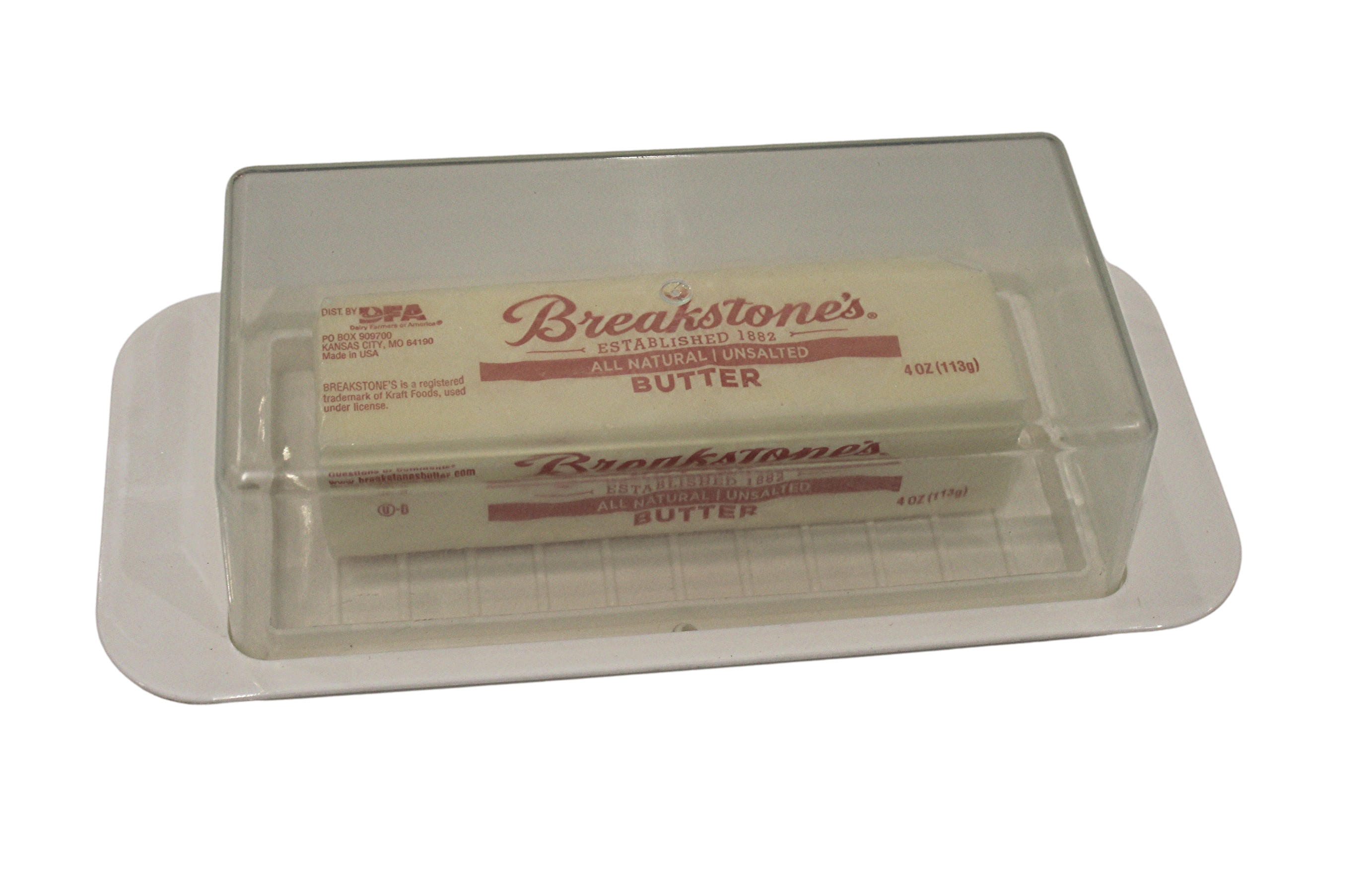 Dependable Industries 2 Pack Butter Dish With Cover and Handles Fits Both Elgin East Coast and West Coast Bars of Butter White