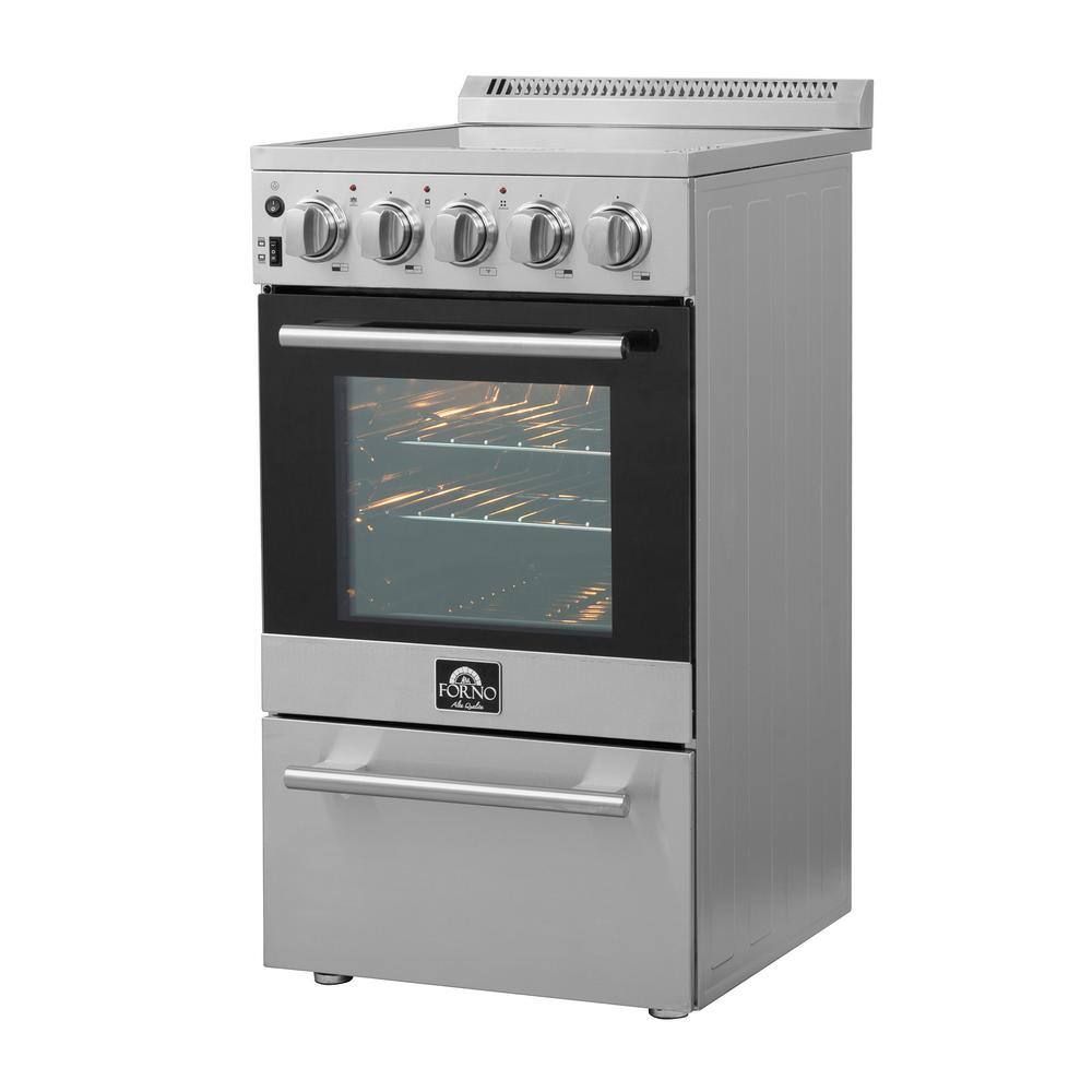 Forno Pallerano 20 in. Electric Range 4 Burners Stainless Steel FFSEL6052-20