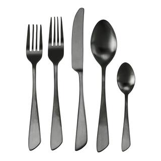 MegaChef Gibbous 20-Piece Black Stainless Steel Flatware Set (Service for 4) 985112465M