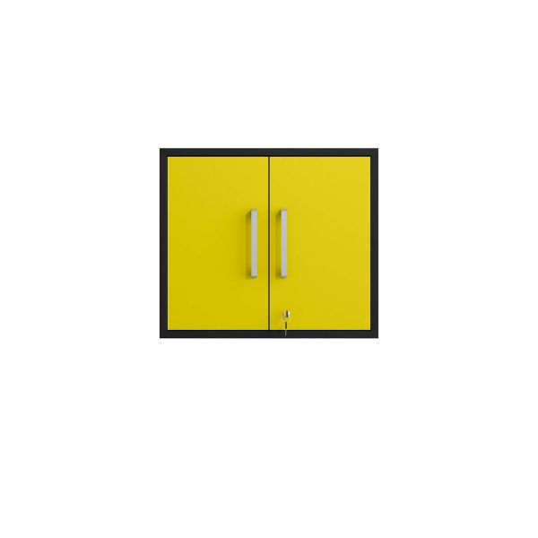 Eiffel Floating Garage Storage Cabinet in Yellow Gloss