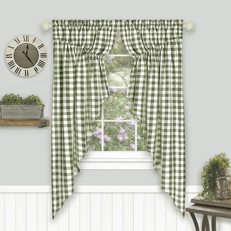 Achim 2-pack Buffalo Check Gathered Swag Window Curtain Set