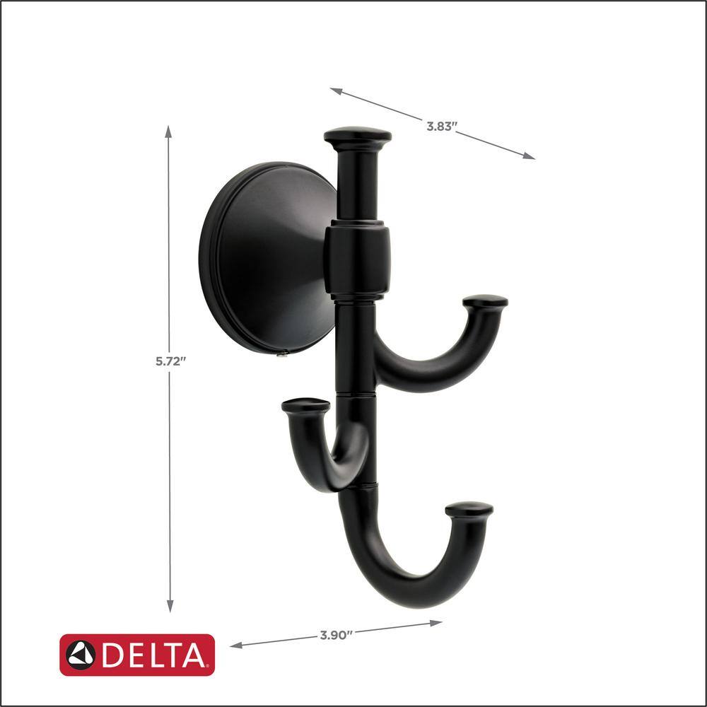 Delta Accolade Expandable Robe J-Hook in Matte Black ACC35-MB