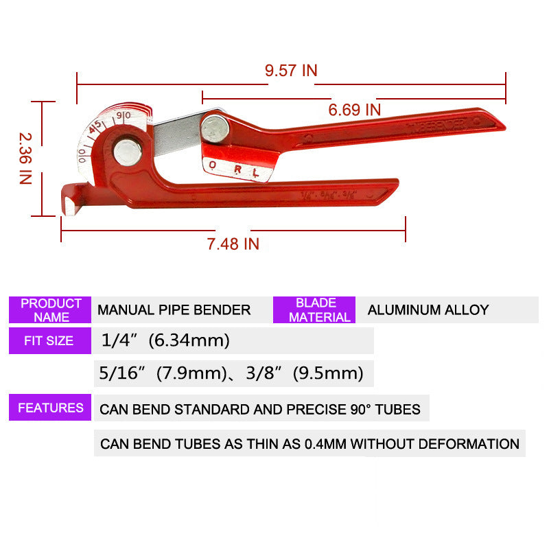 🔥Factory Clearance Sale With 50% Off🔥Suitable For 6mm 8mm 10mm Three-slot Copper Pipe Manual Pipe Bender