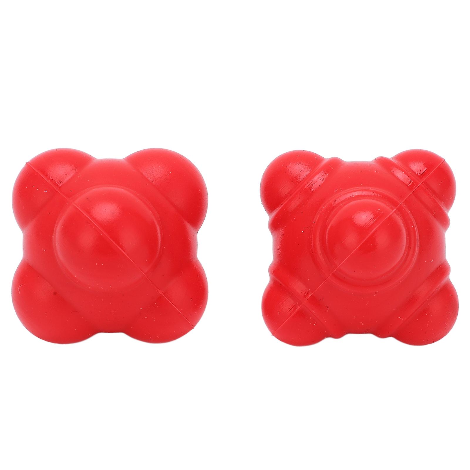 2pcs Rubber Reaction Bounce Balls Irregular Shape Reaction Balls For Coordination Agility Speed Trainingred