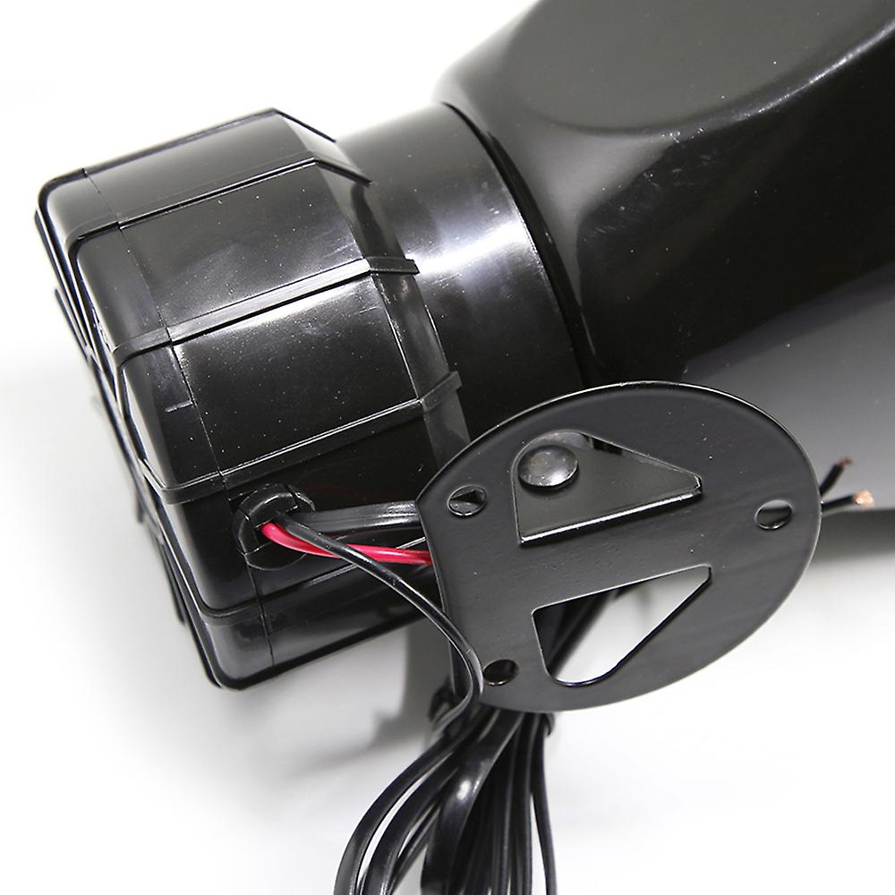 Black Car Megaphone 7 Tone Alarm Horn 12v 110db Loud Speaker Fire Alarm Ambulance Blaring Police Siren