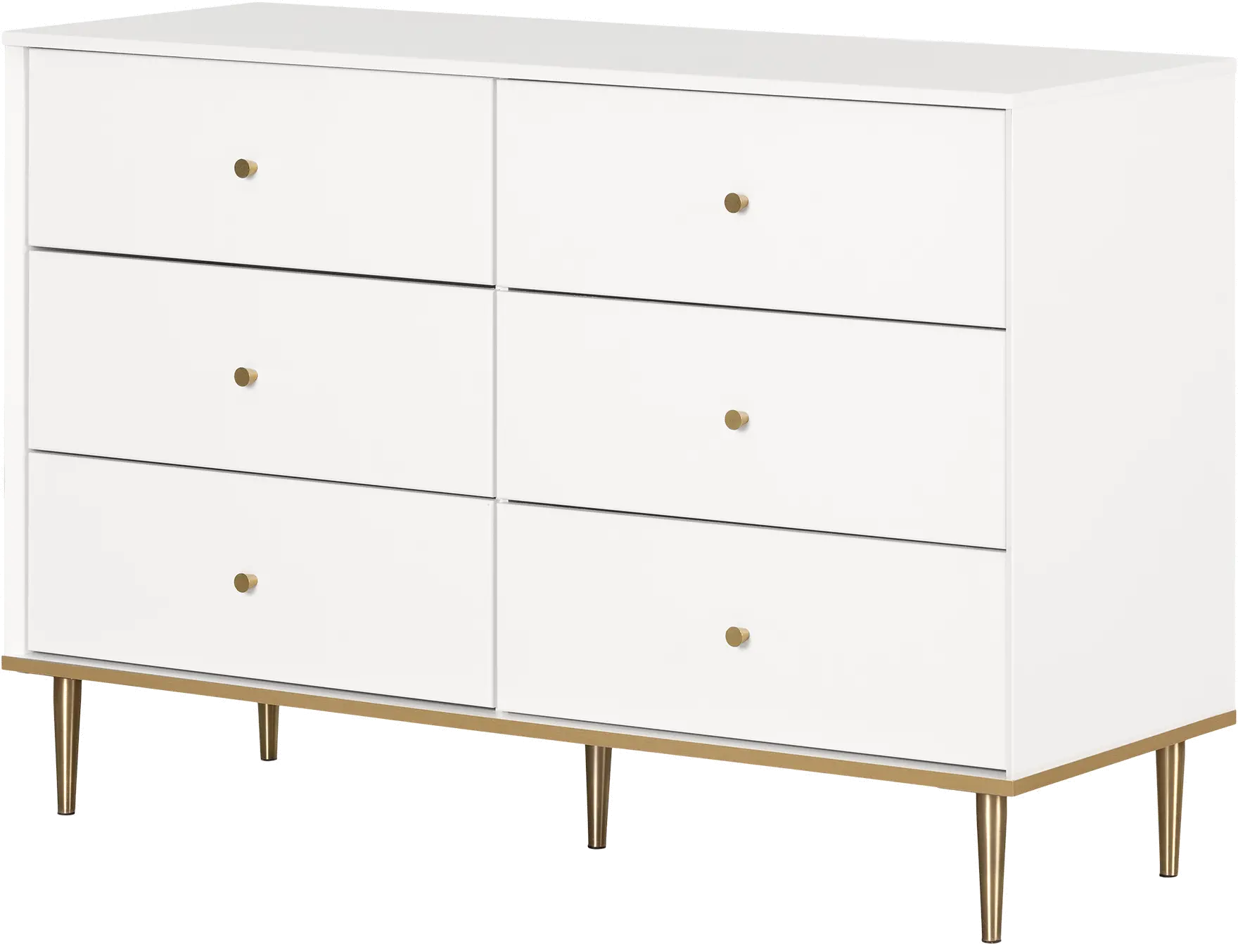 Dylane White 6-Drawer Dresser - South Shore