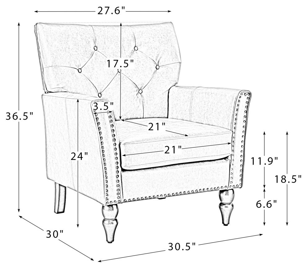 Vegan Leather Armchair With Nailhead Trim Set of 2   Contemporary   Armchairs And Accent Chairs   by Karat Home  Houzz