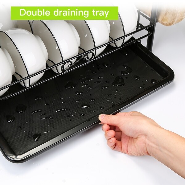 2 Tiers Dish Drying Rack Non Rust - L