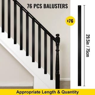 VEVOR 29.5 in. x 1 in. Deck Balusters Staircase Baluster Aluminum Alloy Deck Rail Metal Spindles for Outdoor (76-Pack) HJLGY29.5*175H93JV0