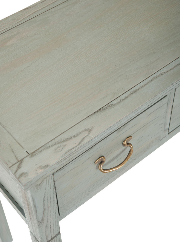 Lou Console With Storage Drawers  Ash Gray   Farmhouse   Console Tables   by Rustic Home Furniture Deco  Houzz