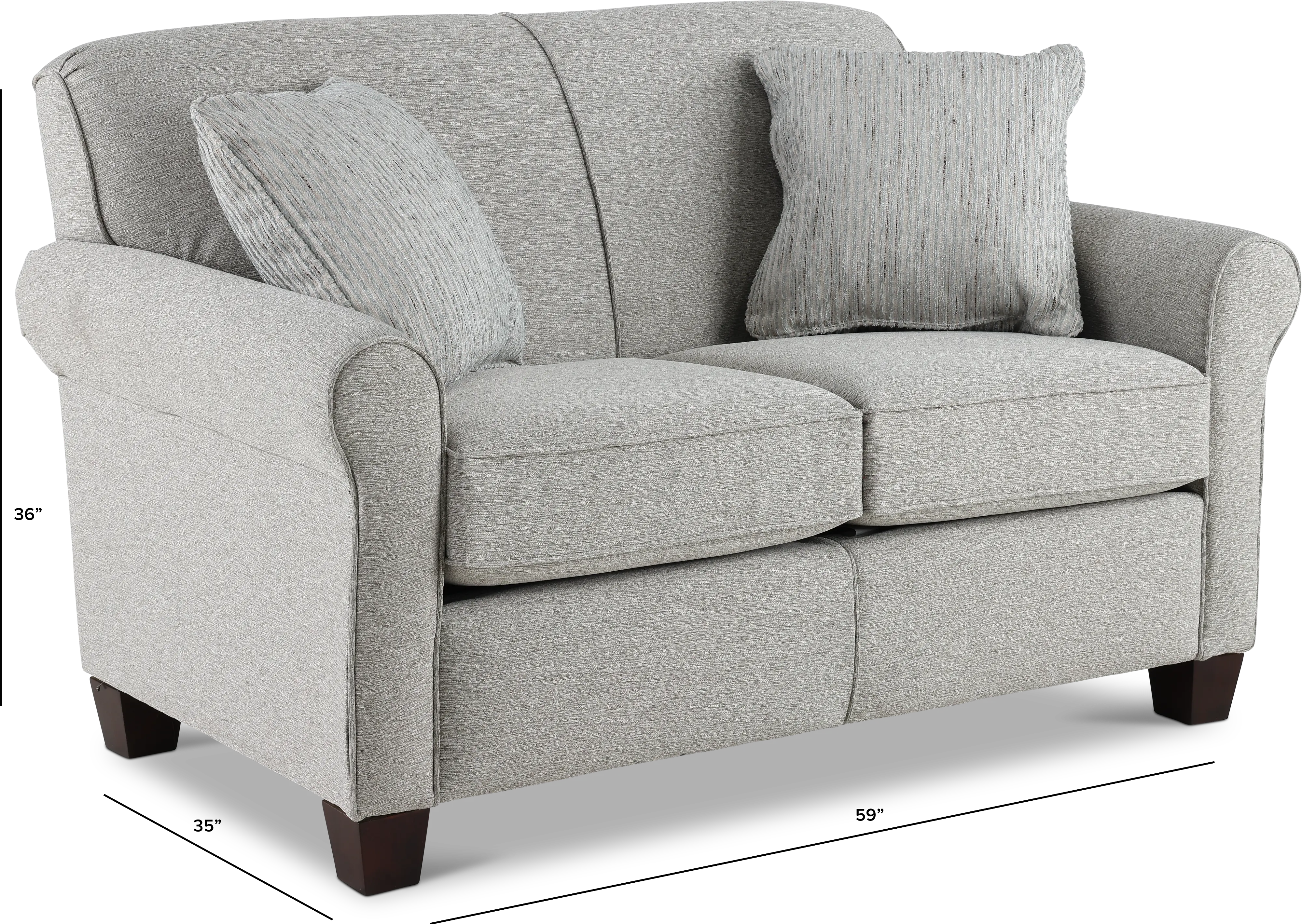 Titan Silver Gray Loveseat