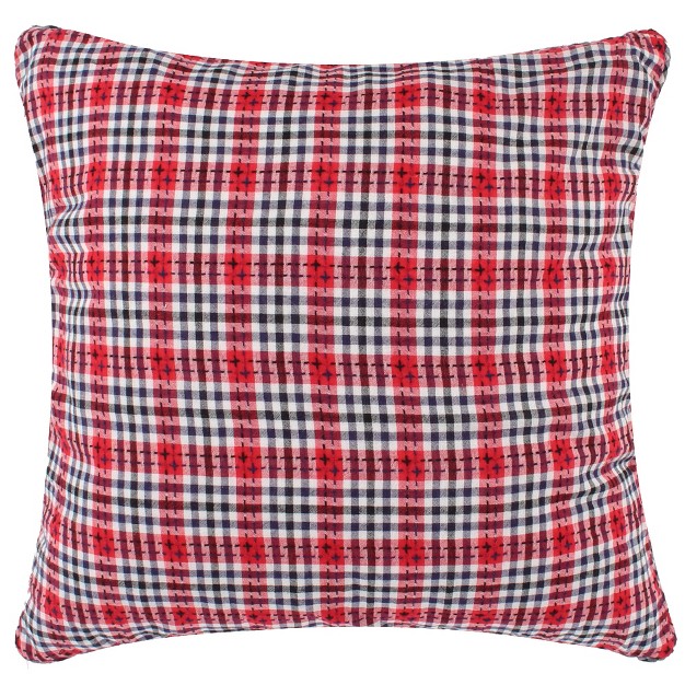 Americana Plaid Stitched Decorative Pillow Levtex Home