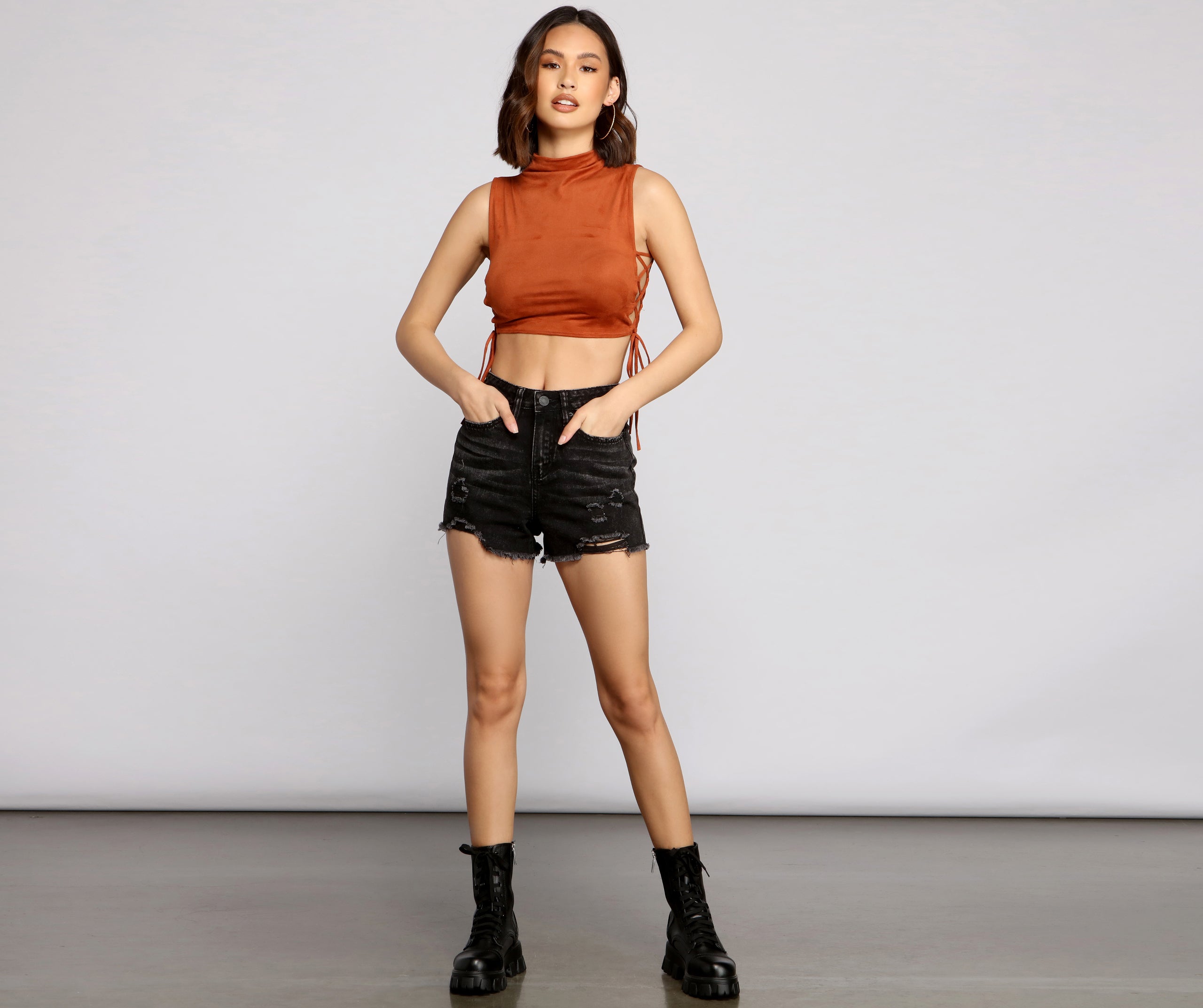 Fab And Frayed High-Rise Denim Shorts