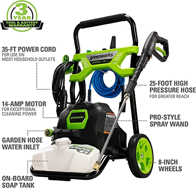 2000 PSI Electric Pressure Washer | Greenworks