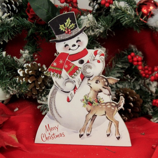 Christmas Sparkle Snowman amp Deer 1 Dummy Boards 9 00 Inches Dummy Board Lowe Winter Rl9825 Wood White