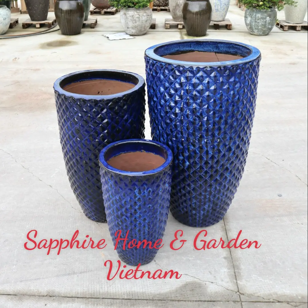 Source Direct factory outdoor Ceramic Pots for plants Vietnamse pots modern style Atlantis finishing wholesale pottery pots