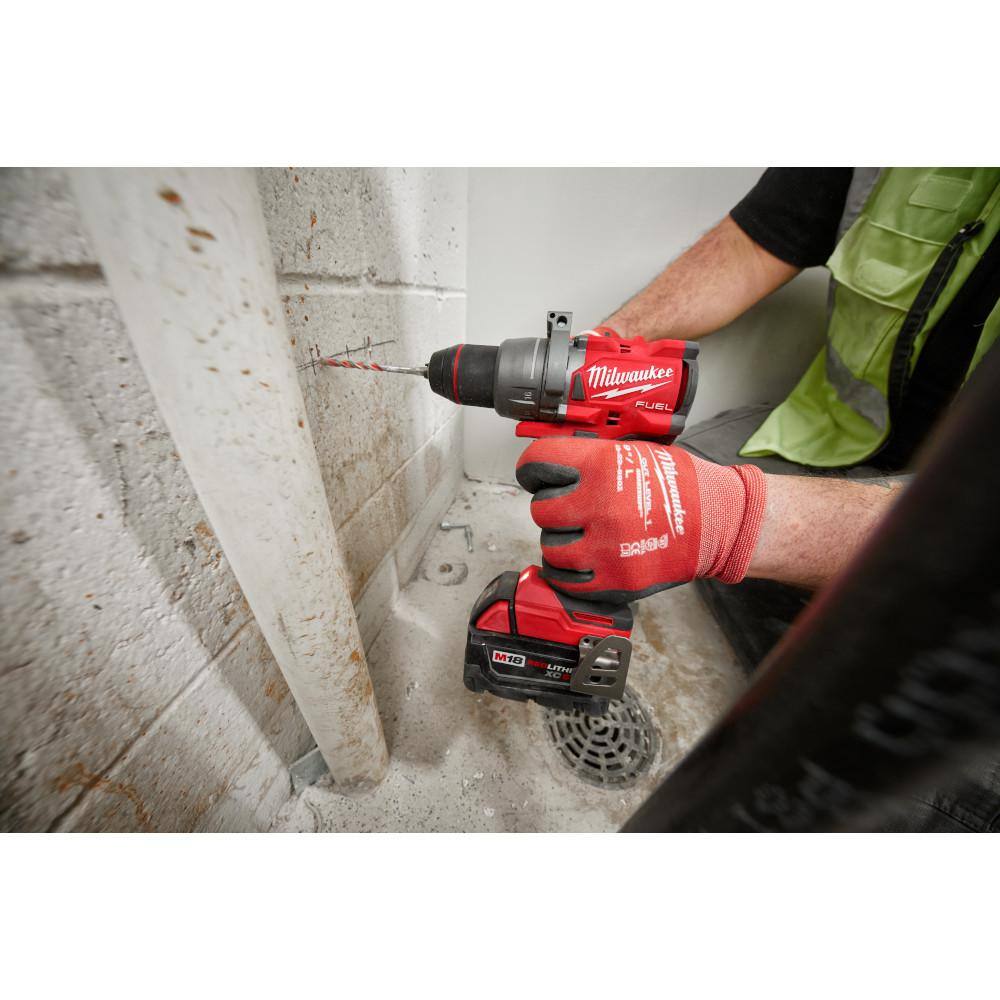 MW M18 FUEL 18-Volt Lithium-Ion Brushless Cordless 12 in. Hammer DrillDriver and 4-12 in.5 in. Grinder wPaddle Switch 2904-20-2880-20