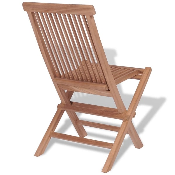 vidaXL Folding Patio Chairs 4 pcs Solid Teak Wood