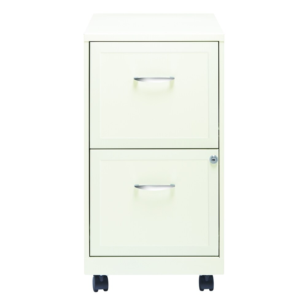 Space Solutions Pearl White 2 drawer Mobile File Cabinet