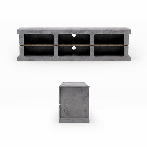 DH BASIC Cement Grey Urban 3-piece Entertainment Center by Denhour