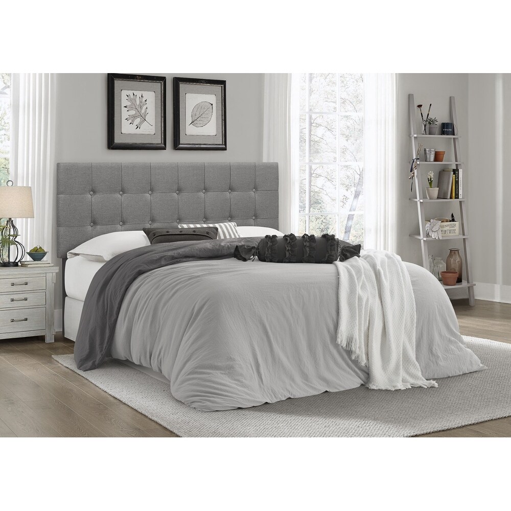 Ida Button tufted Upholstered Transitional Adjustable Headboard