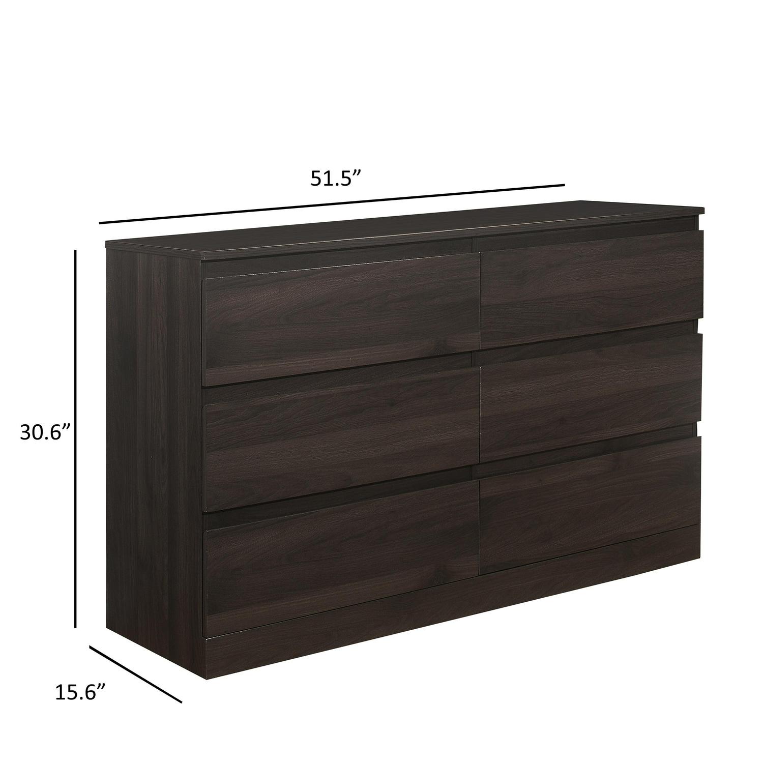 Brindle 6Drawer Horizontal Dresser Espresso Finish by Hillsdale  Crowdfused