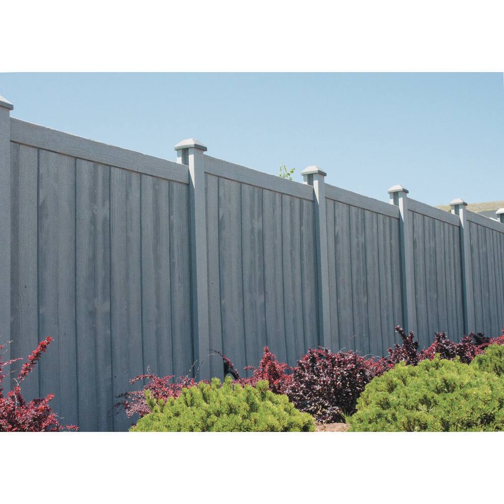 SimTek 5 in. x 5 in. x 8-12 ft. Gray Composite Fence Corner Post CP102GRY