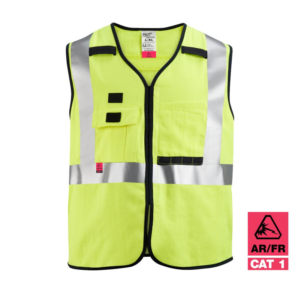 Milwaukee High Vis Safety Vest Yellow Class 2 AR/FR Cat 1  4XL/5XL