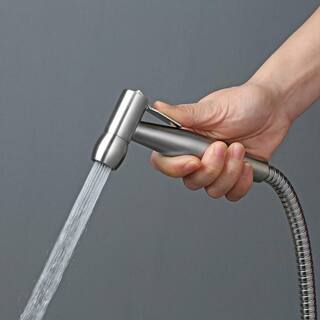 Amucolo Bidet Sprayer for Toilet Handheld Cloth Diaper Sprayer Bathroom Bidet Accessory Attachment with Hose in Brushed Nickel YeaD-CYD0-Y96