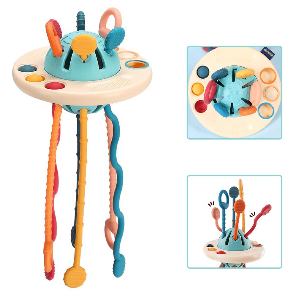 Blublu Park Pull String Toy for Toddlers， Montessori Sensory Activity Toys for Babies 18M+