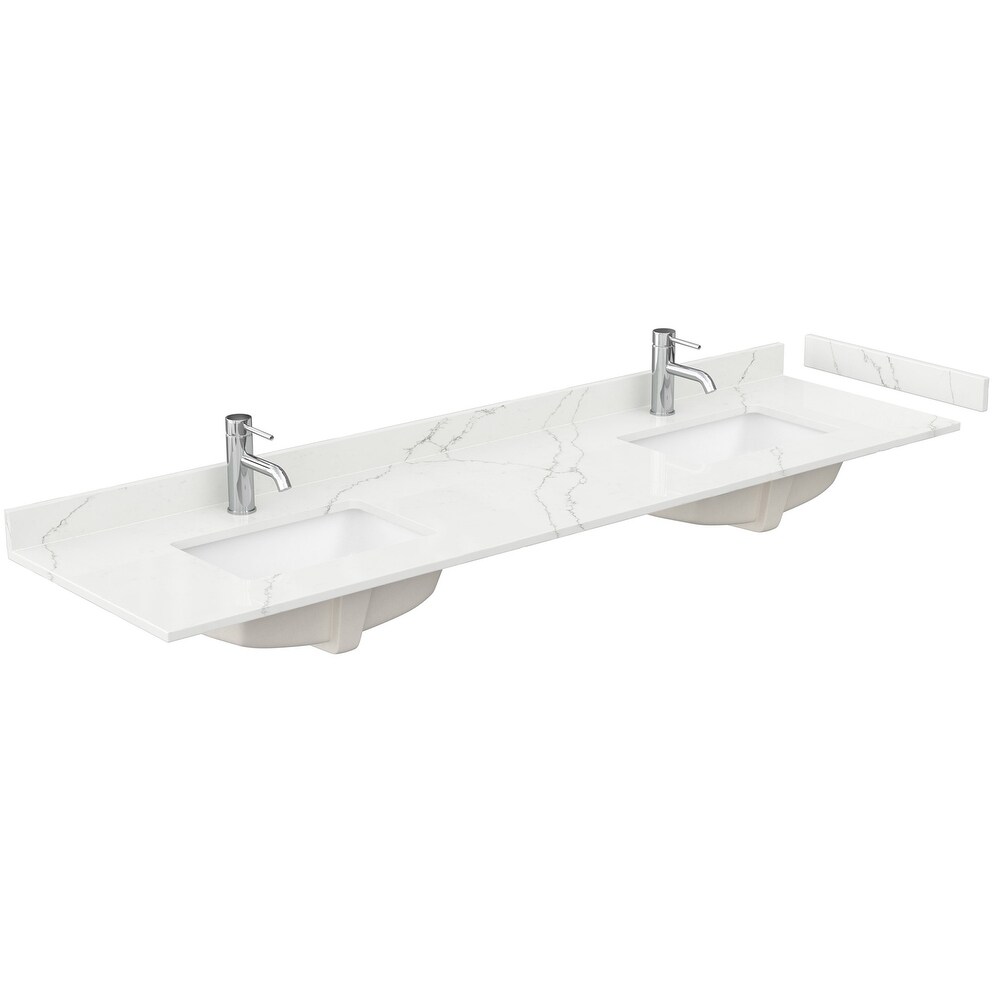 Deborah 80 inch Double Vanity  Quartz Top  24 inch Mirrors