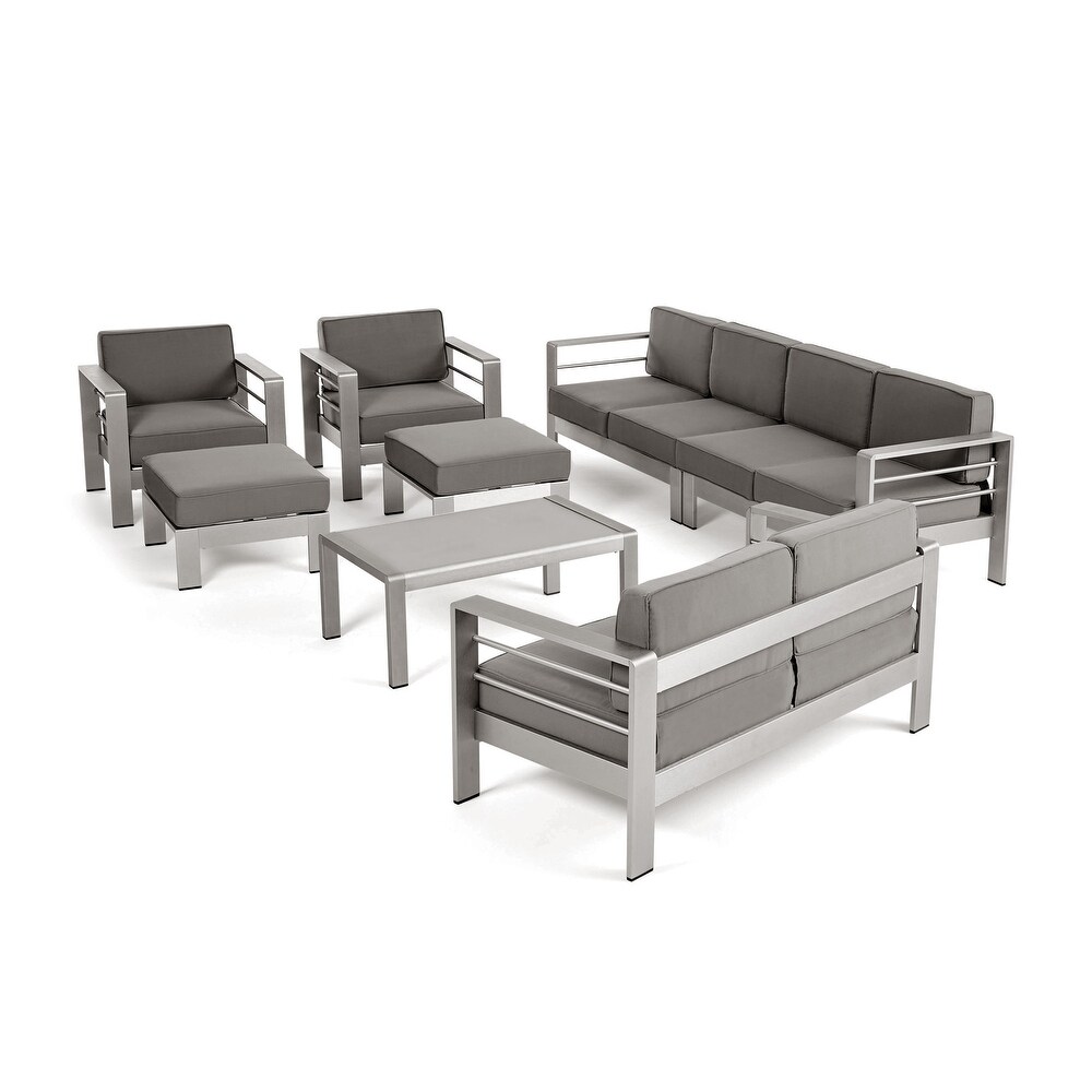 Cape Coral Outdoor 8 Seater Sectional Sofa Set by Christopher Knight Home