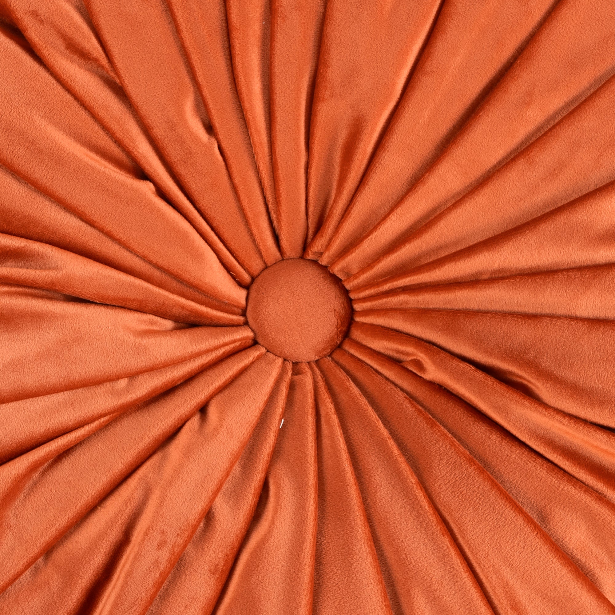 Round Pleated Soft Velvet Decorative Pillow