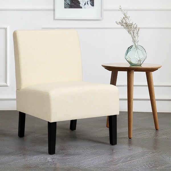 GZMR Armless Accent Chair with Rubber Wood Legs