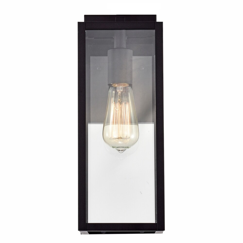 Rectangular Porch Light with One Light Lantern Matte Black Finish   7.25*5*13.75