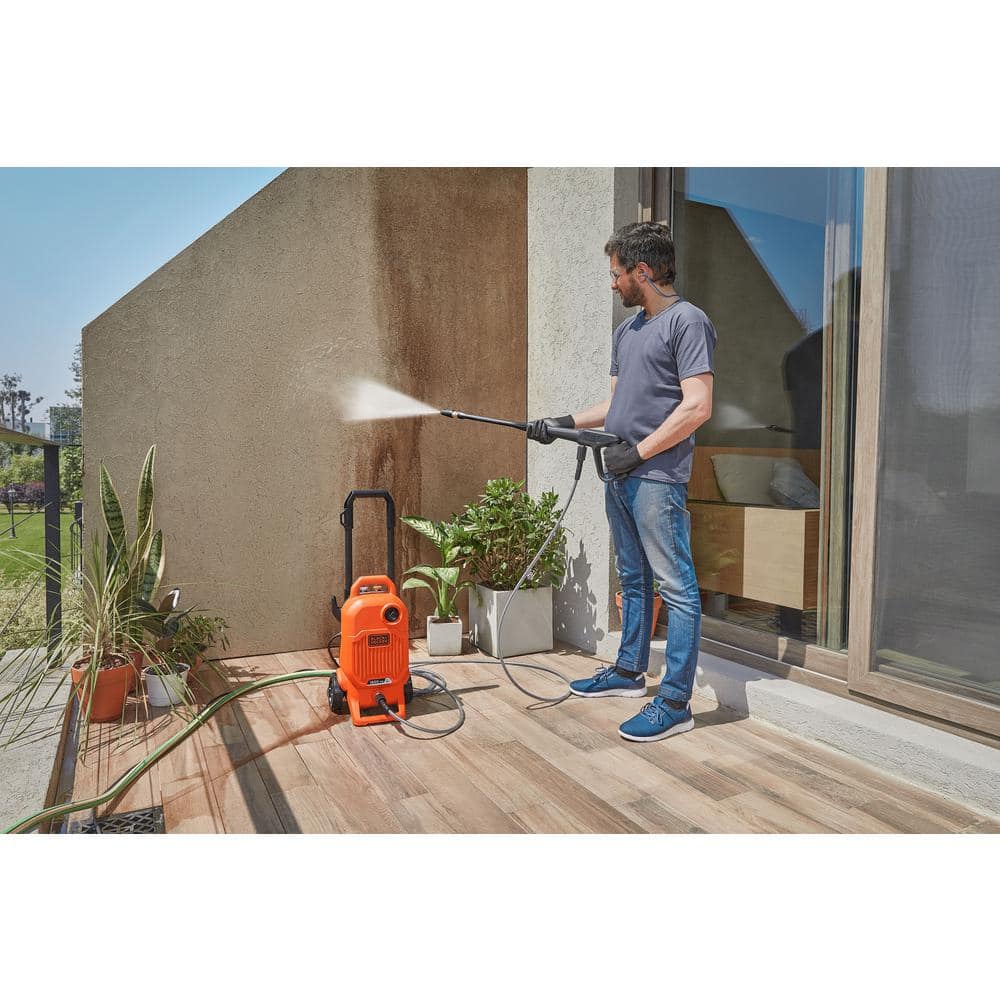 BLACK+DECKER 1850 PSI 1.2 GPM Cold Water Electric Pressure Washer with Integrated Wand and Hose Storage BEPW1850