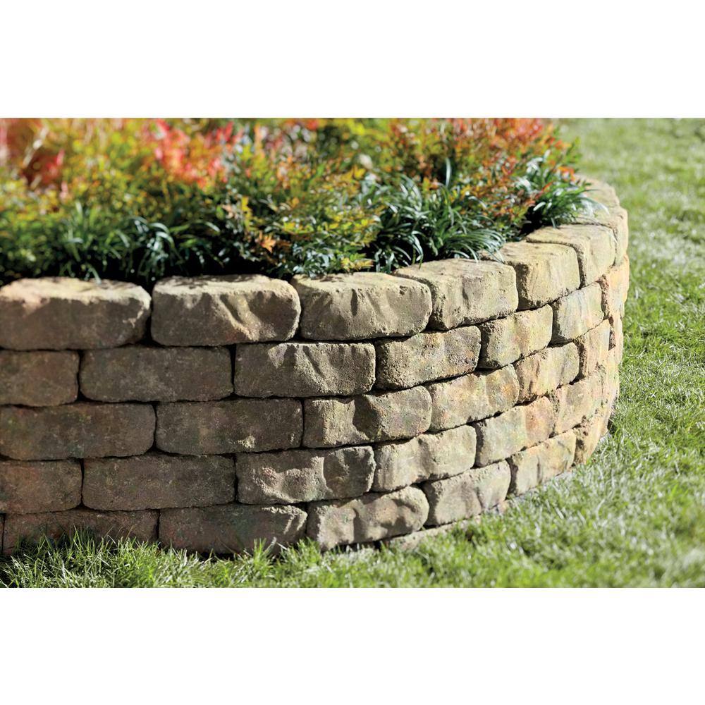 Oldcastle Mini Beltis 3 in. H x 8 in. W x 4 in. D Tan Charcoal Concrete Retaining Wall Block Pallet (378-PiecePallet) 16253061