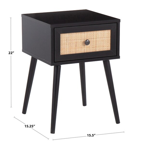 Ailani Side Table with Rattan Accent