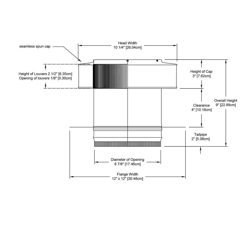 Active Ventilation 7 in. Dia Aluminium Round Back Roof Jack with 4 in. Collar and 2 in. Tail Pipe RBV-7-C4-TP