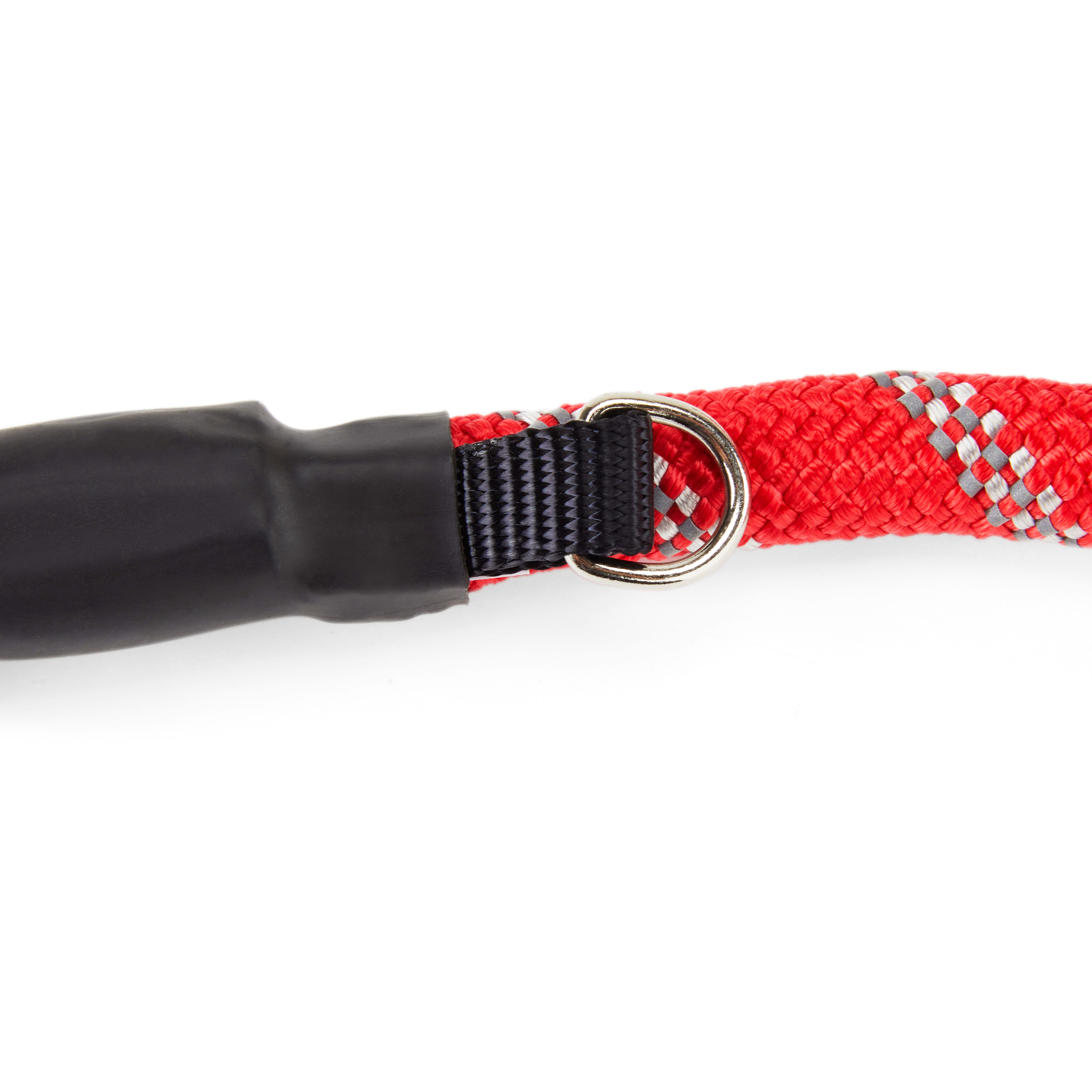 YOULY Reflective Braided Rope Dog Leash in Red， 6 ft.