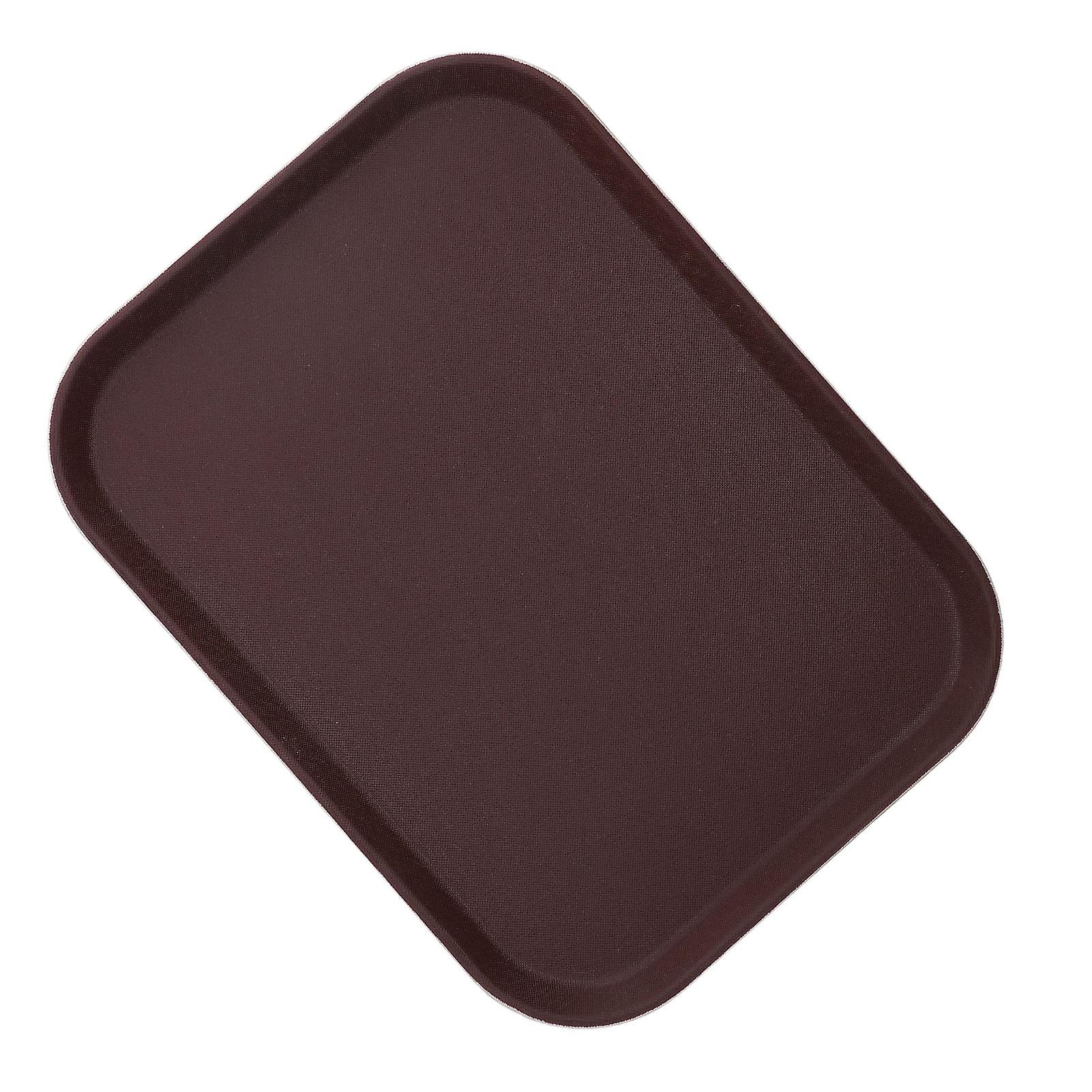 Round Serving Tray Nonslip Rubber Tempered Glass Fiber Heat Resisting Wide Application Round Tray For Restaurant Bar25x35cm Rectangular